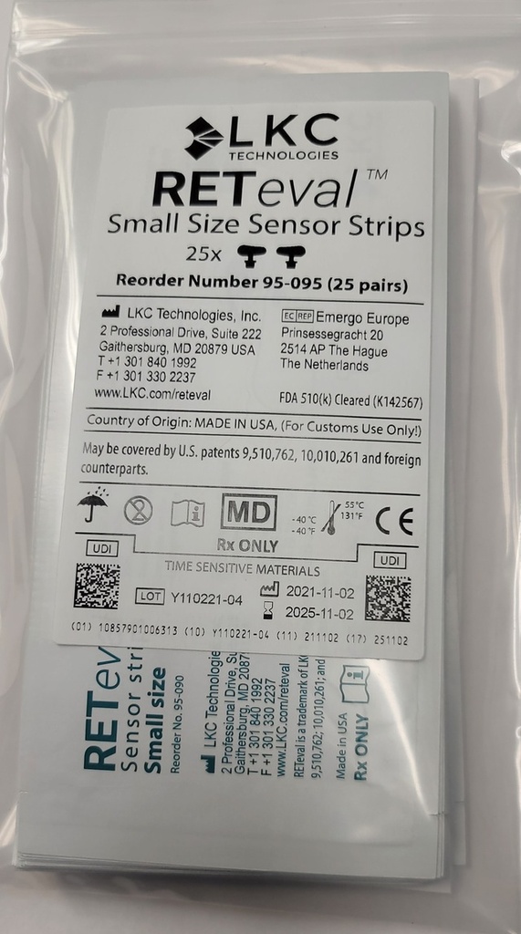 RETeval Sensor Strip Electrodes, Small, 25 Pairs