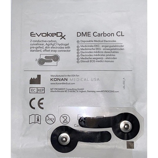 [AC-EV-DME-CARBON-CL] [AC-EV-DME-CARBON-CL] DME Carbon Curvilinear Skin Electrodes (25 pouches per pack)